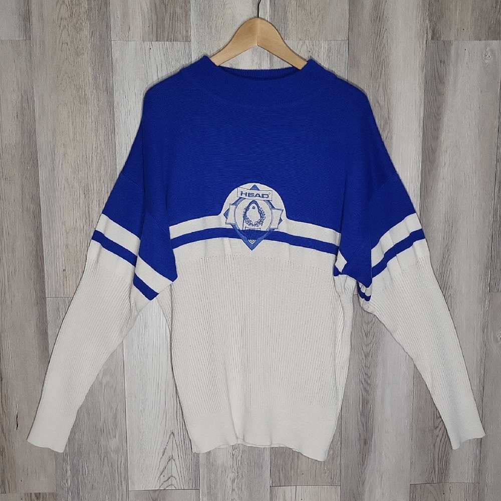 Head Mens XL Vintage Wool Blend Sweater Knit Retro‎ Ski 70s 80s